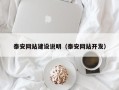 拉萨泰安网站建设说明（泰安网站开发）
